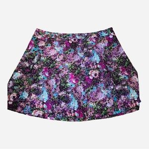 Lane Bryant Digi Print Skirt Flowers Purples/Pinks‎ Size 28